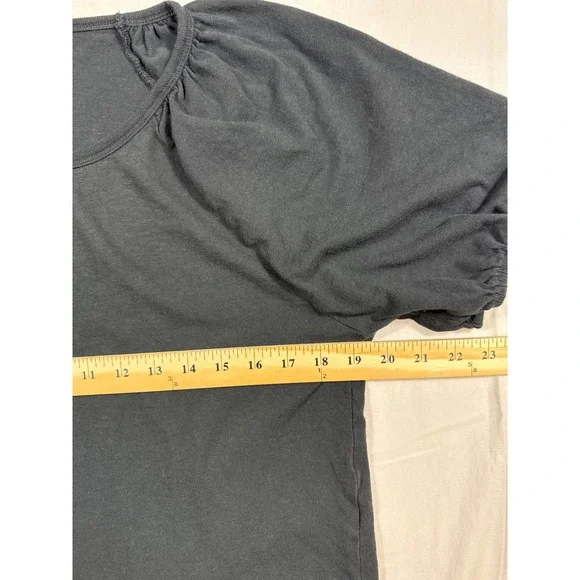 Aerie Womens Small Black Puff Sleeve Scoop Neck Cropped T-Shirt RN54485 - Picture 3 of 5